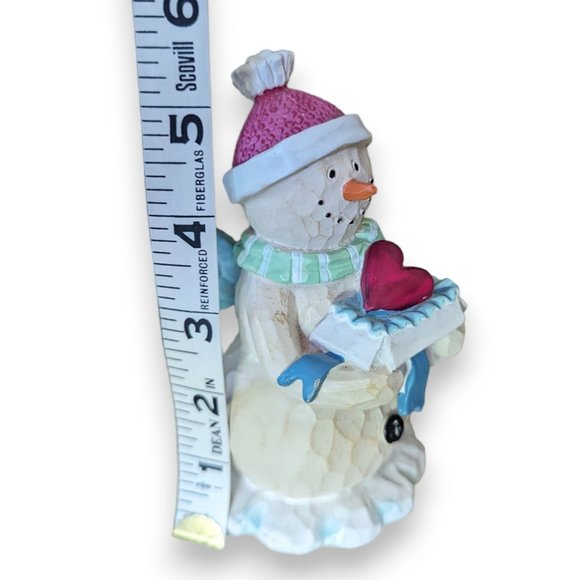 Winter Wishes Kohls Wood-looking Resin Angel Snowman with Heart and Bouncy Wings - Picture 8 of 8